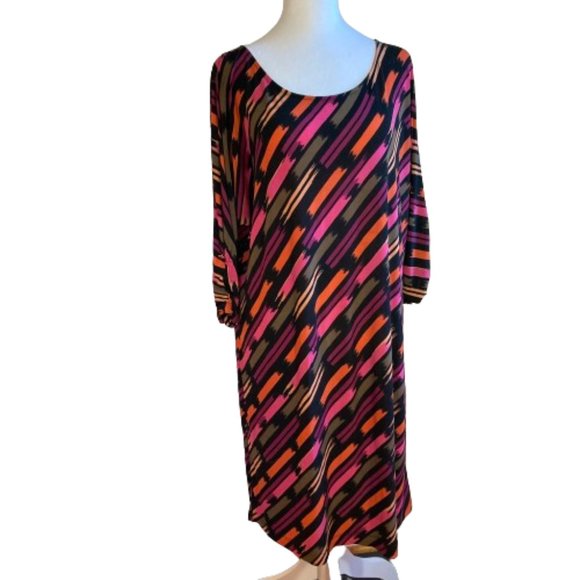 Banana Republic Career Dress Boat Neck Colorful Pullover Boho Artsy, sz Large - Picture 5 of 9